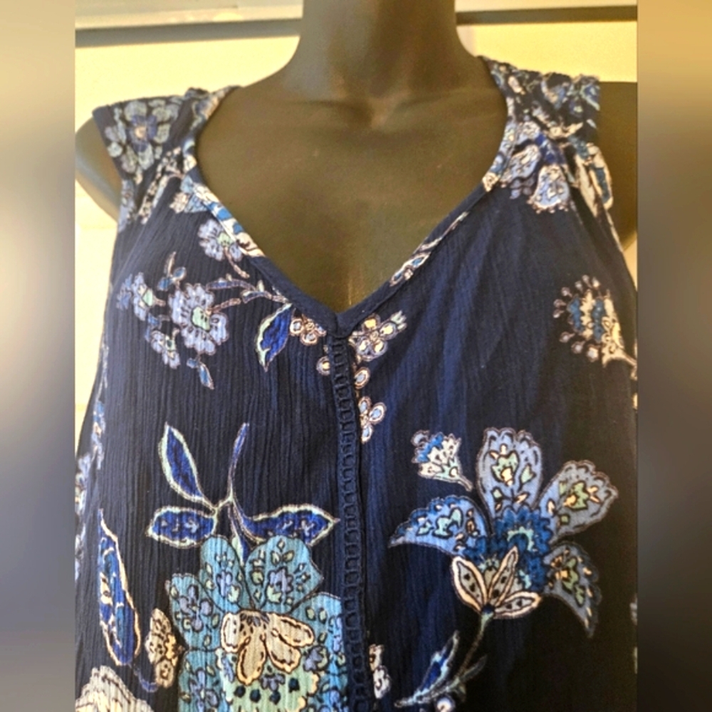 Bila Floral Blue Sleeveless Dress